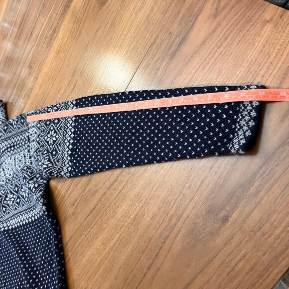 L.A.M. Alpaca Sweater Size Large Half Zip Authentic Bolivian Navy Gray - Picture 10 of 13